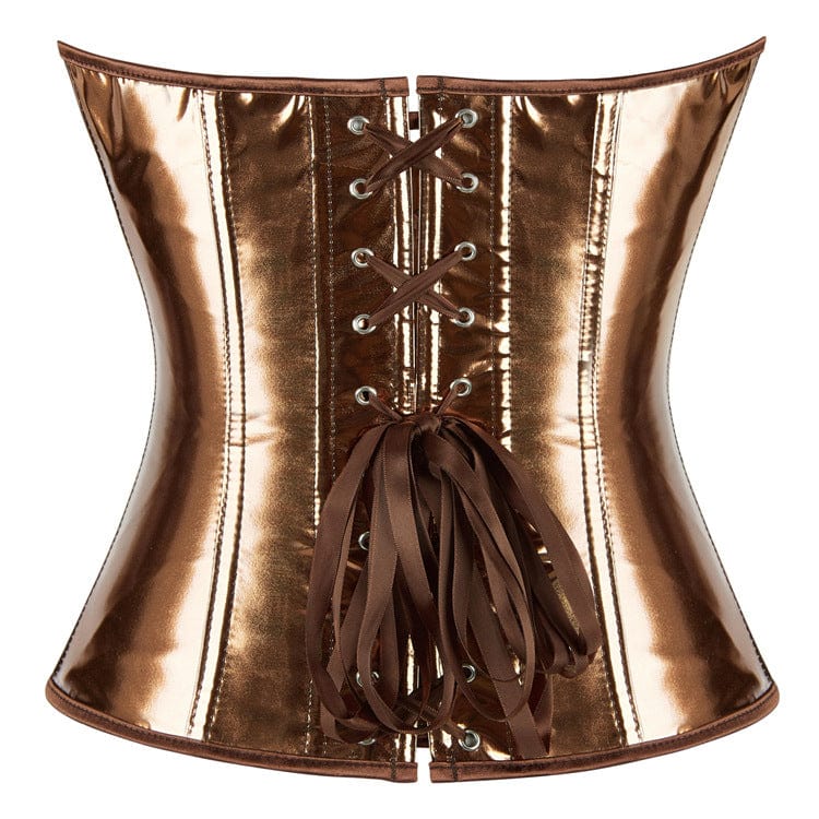 Kobine Women's Punk Glossy Lace-up Overbust Corset