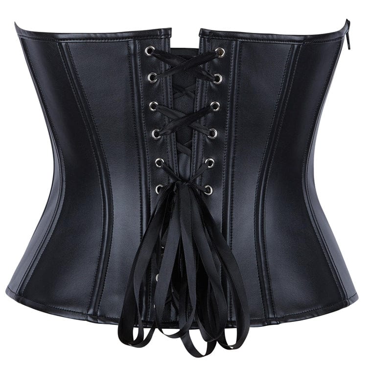 Kobine Women's Punk Irregular Lace-up Side Zipper Overbust Corset
