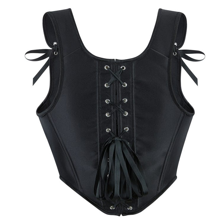 Kobine Women's Punk Lace-up Boned Overbust Corset