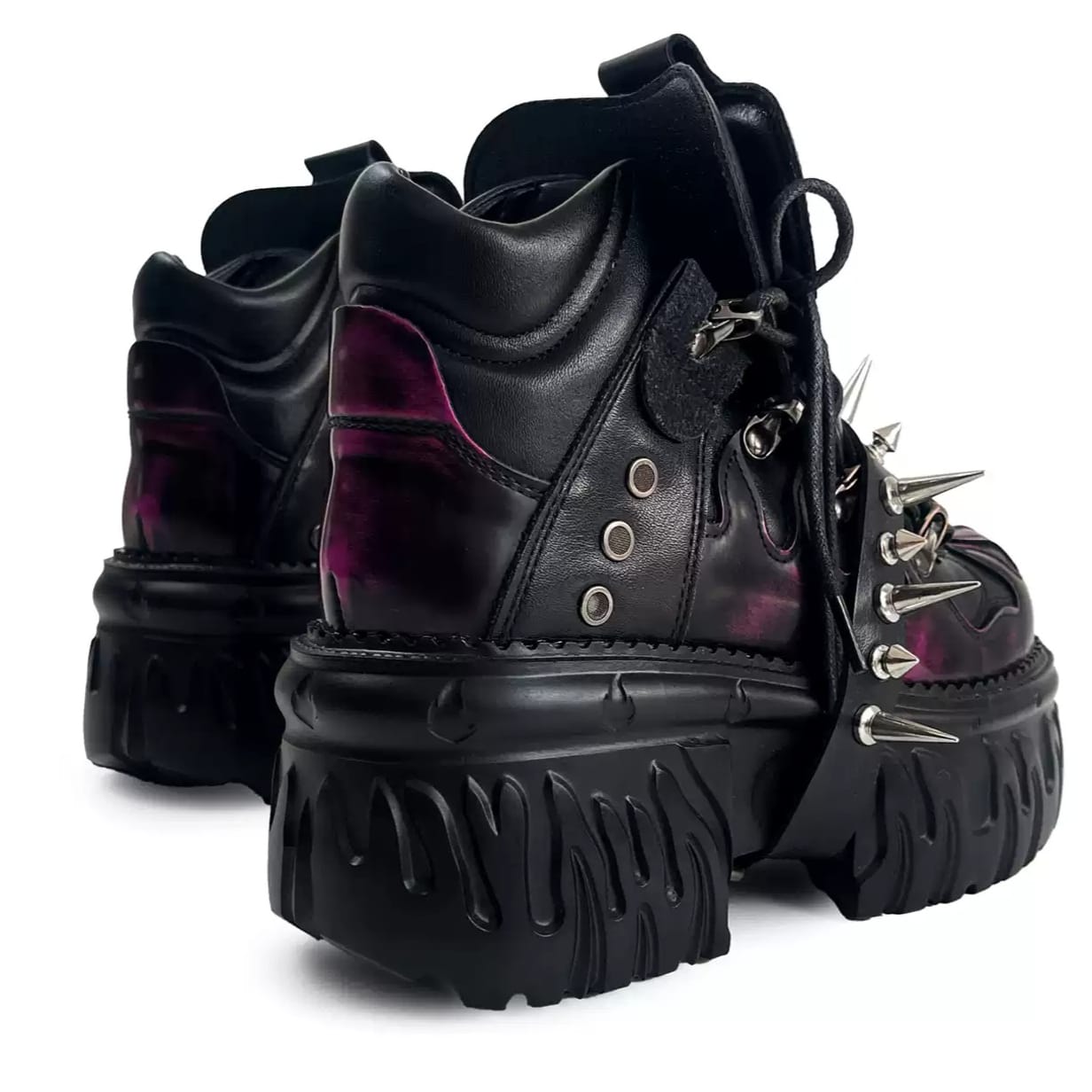 Kobine Women's Punk Rock Spiked Chunky Platform Shoes