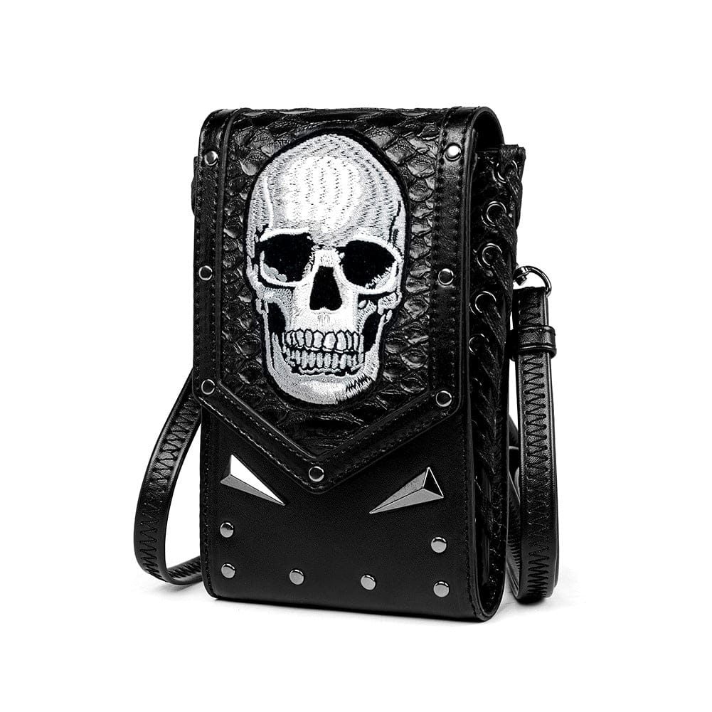 Kobine Women's Punk Skull Pattern Rivet Bag