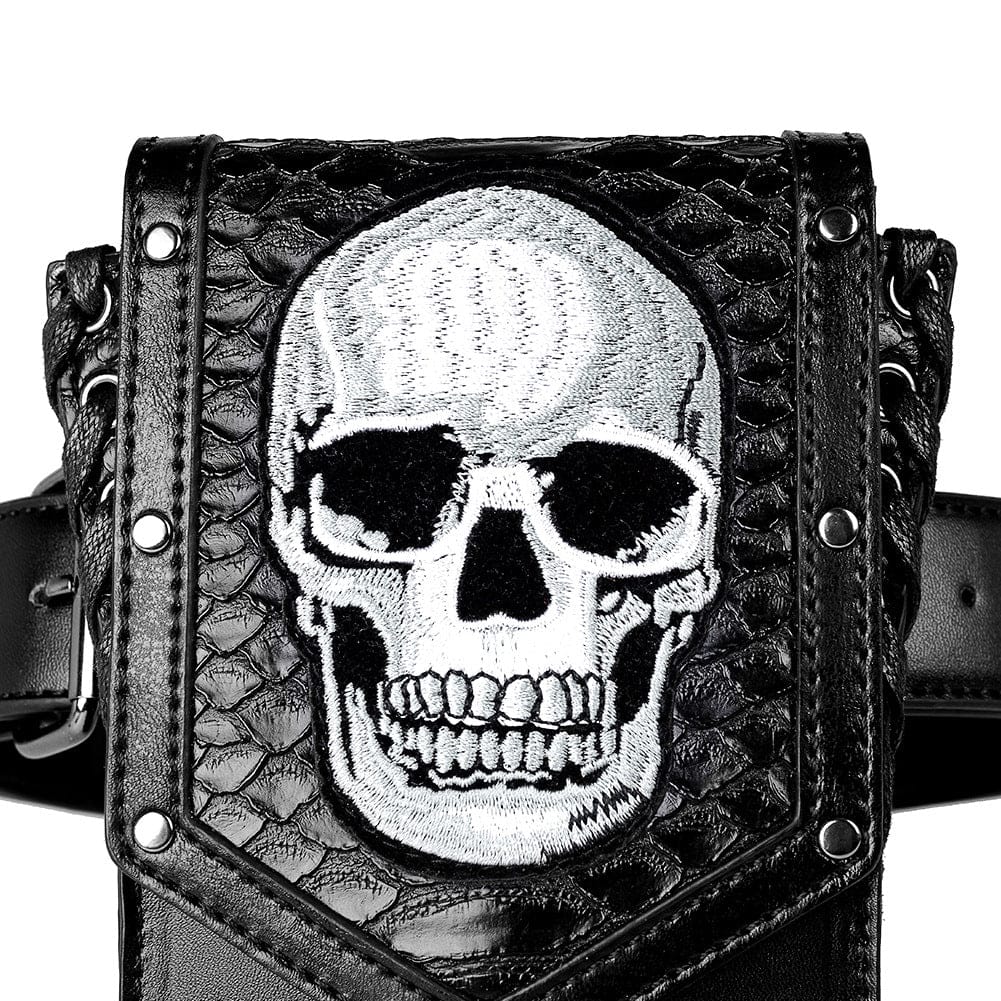 Kobine Women's Punk Skull Pattern Rivet Bag