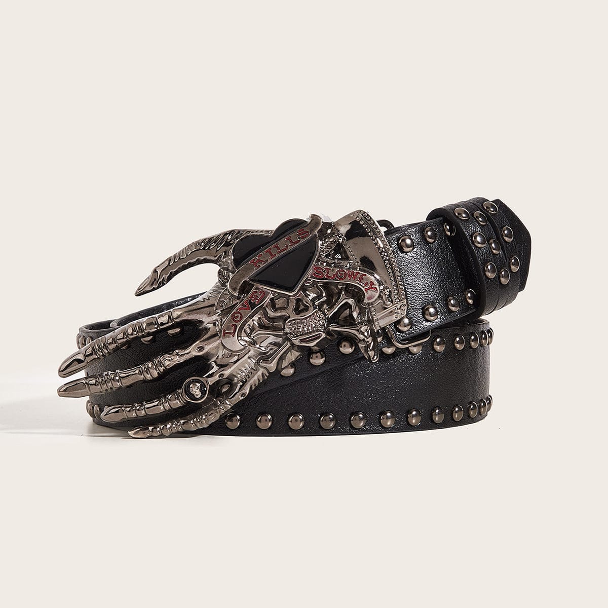 Women's Punk Skull Studded Wide Belt - Punk Design