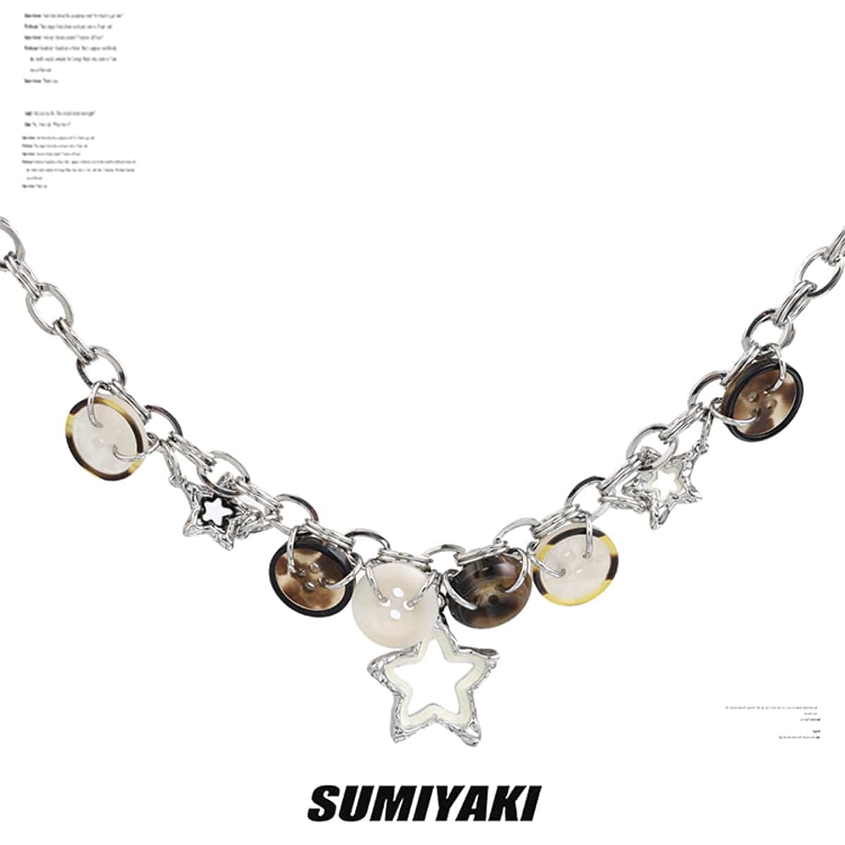 Kobine Women's Punk Star Button Necklace