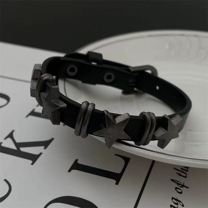 Kobine Women's Punk Star Faux Leather Choker