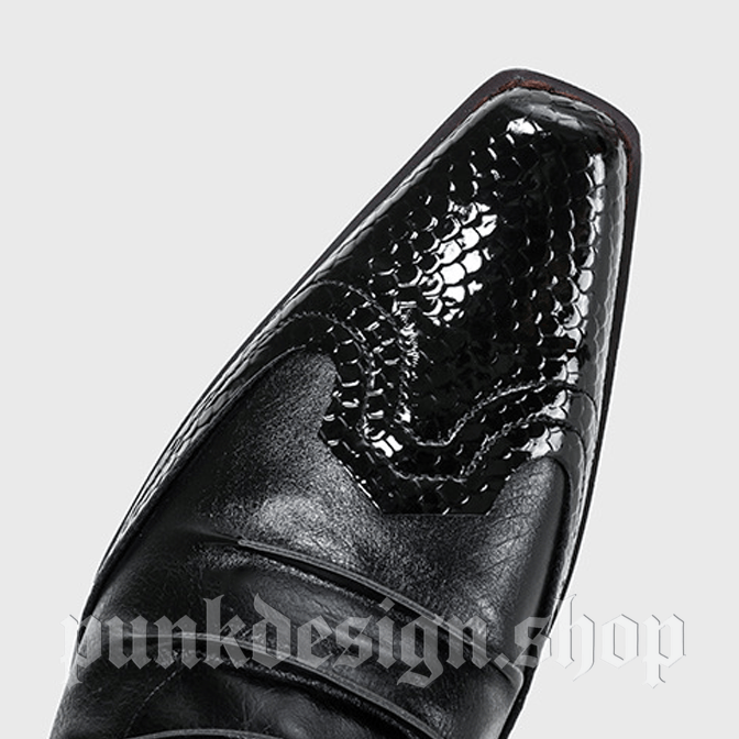 Kobine Women's Punk Studded Buckle-up Strap Knee-High Boots