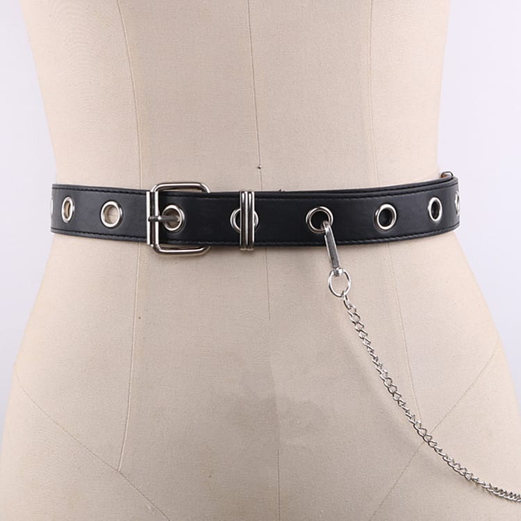 Kobine Women's Punk Waist Belt With Chain