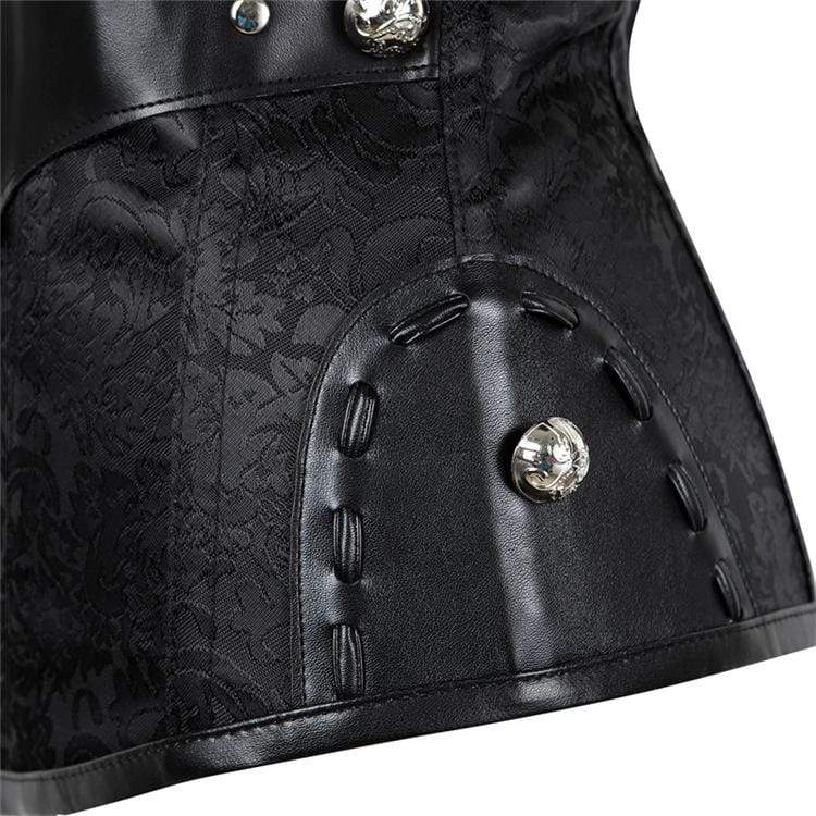 Kobine Women's Steampunk Faux Leather Overbust Corsets
