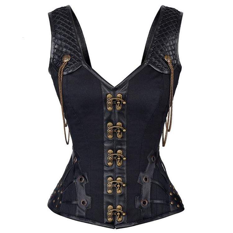 Kobine Women's Steampunk Rivets Overbust Corsets
