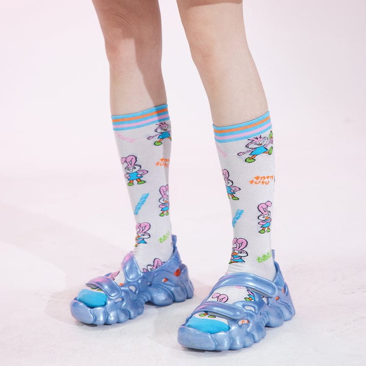 Pink Kawaii Women's Kawaii Rabbit Printed Mesh Socks