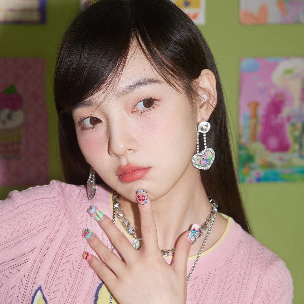 Pink Kawaii Women's Pink Kawaii Deer Rhinestone Necklace/Earrings