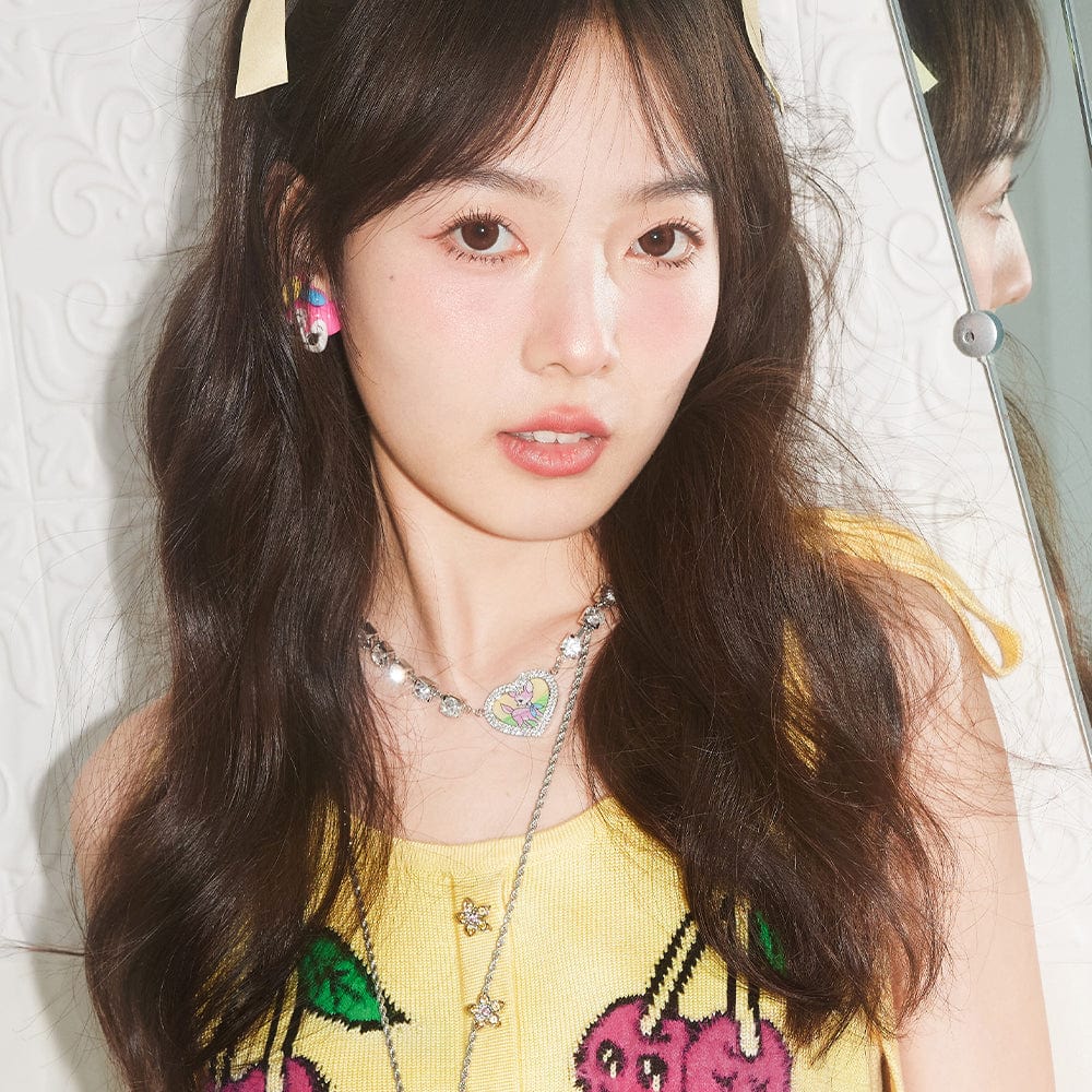 Pink Kawaii Women's Pink Kawaii Deer Rhinestone Necklace/Earrings