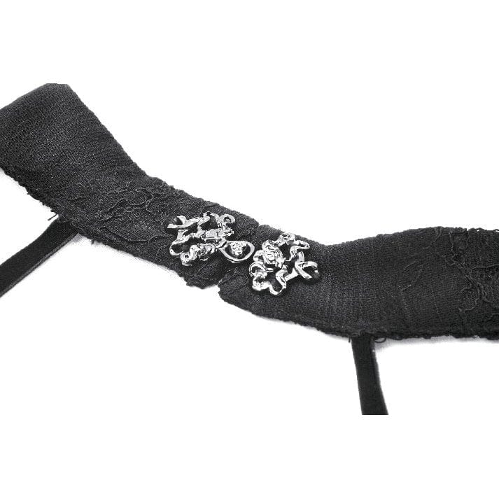 Punk Design Women's Gothic Cut-out Lace-up Top