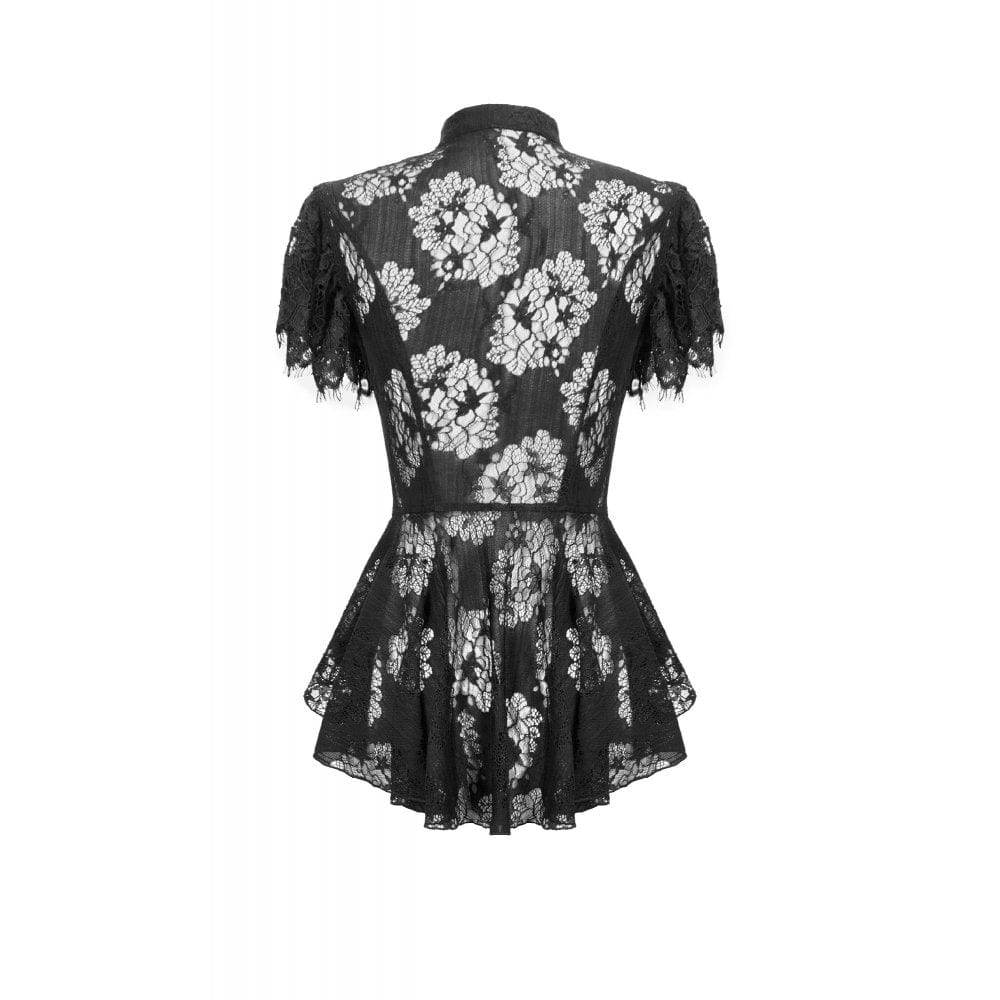 Punk Design Women's Gothic Cut-out Lace-up Top