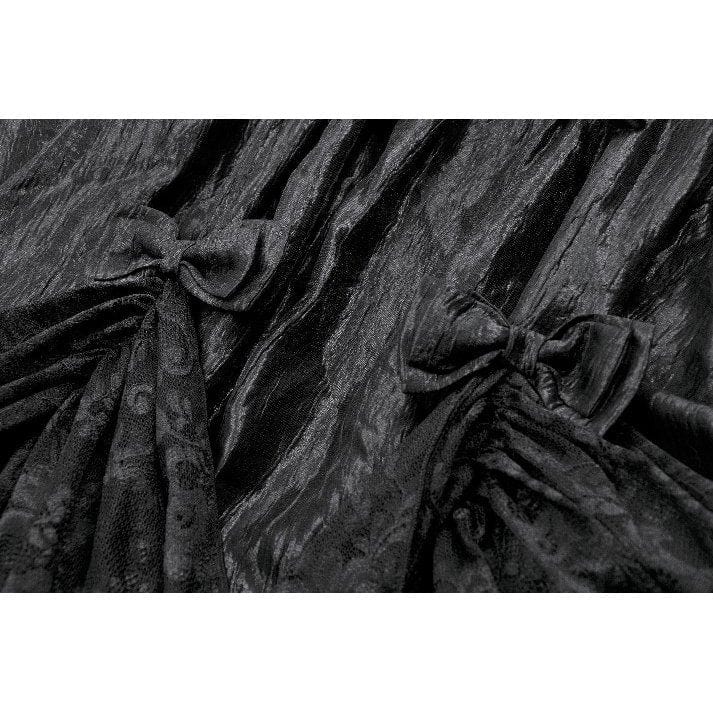 Punk Design Women's Gothic Lace-up Bowknot Ruched Slip Dress