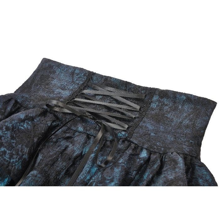 Punk Design Women's Gothic Layered Irregular Hem Buckle Skirt