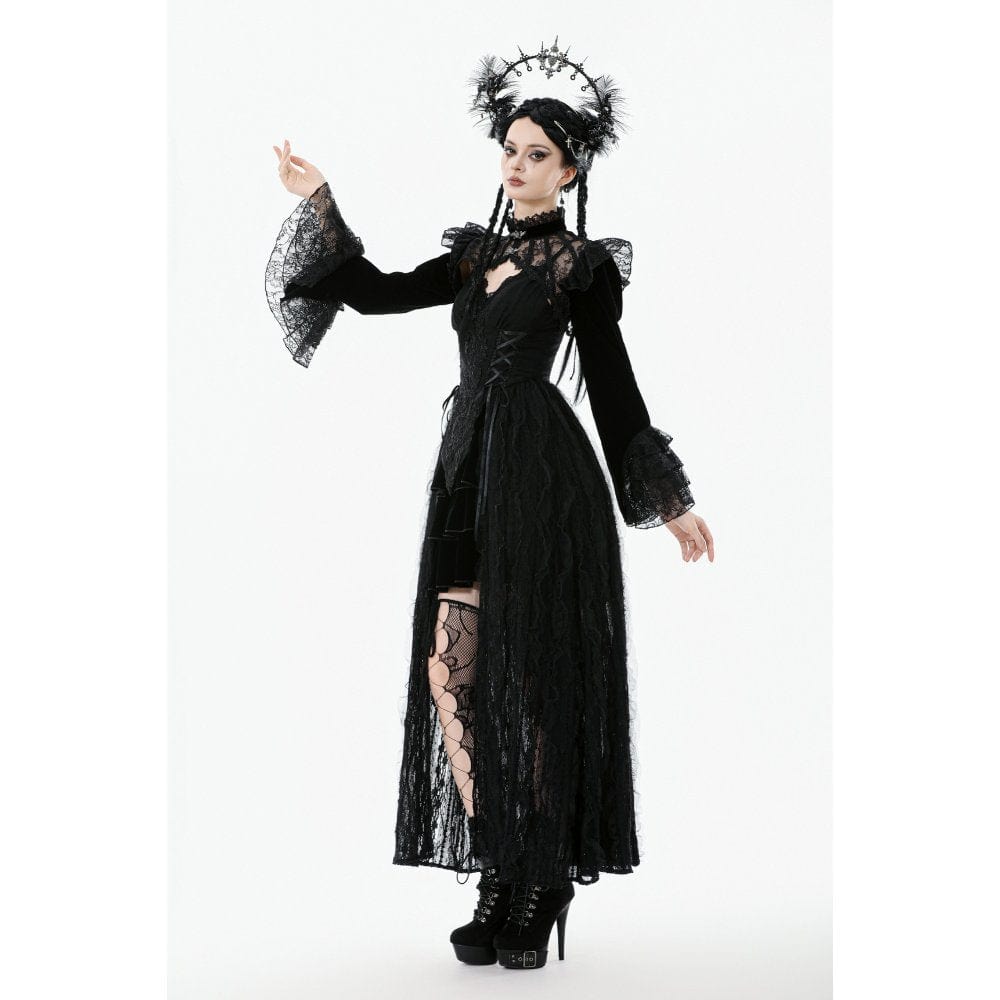 Punk Design Women's Gothic Stand Collar Flared Sleeved Cape