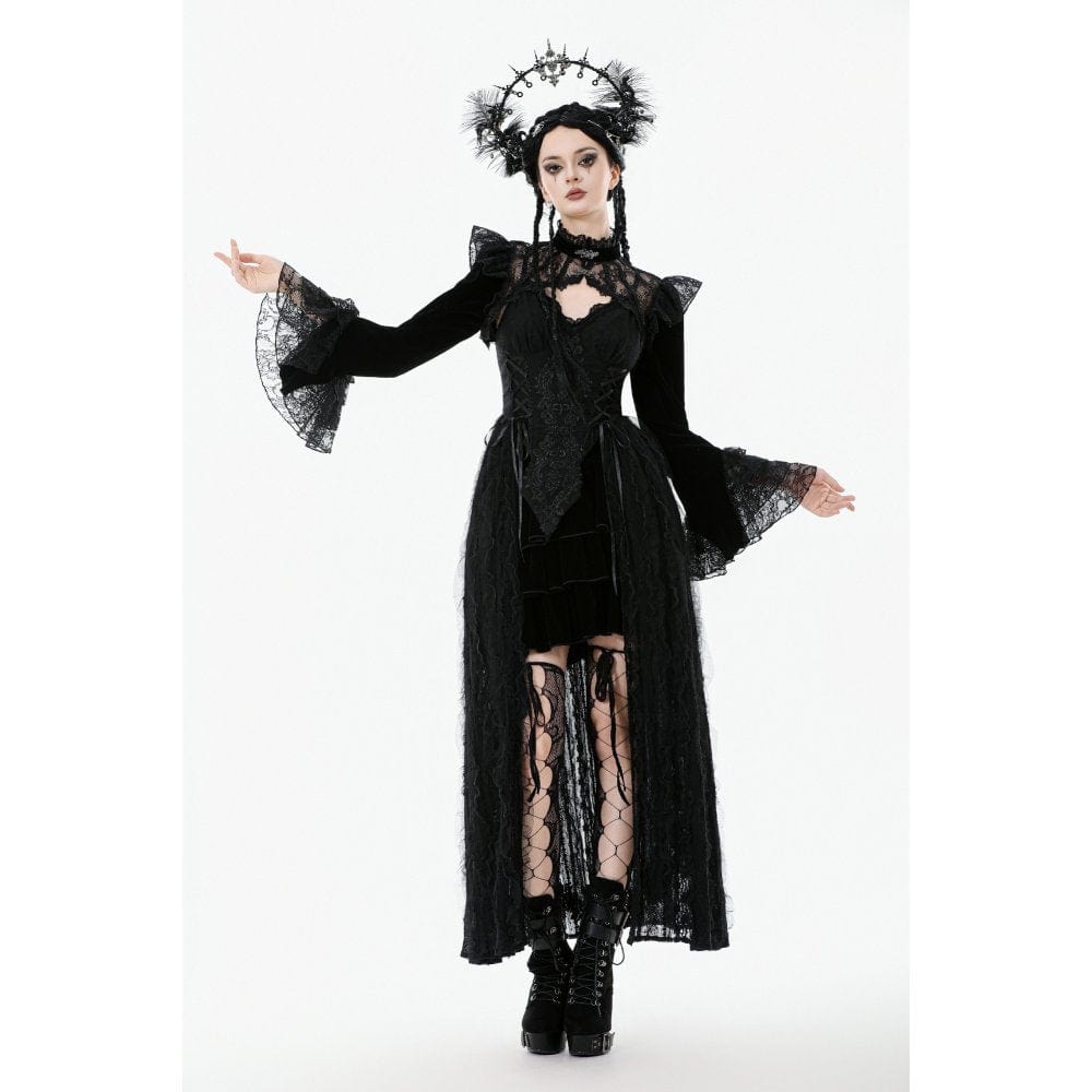 Punk Design Women's Gothic Stand Collar Flared Sleeved Cape
