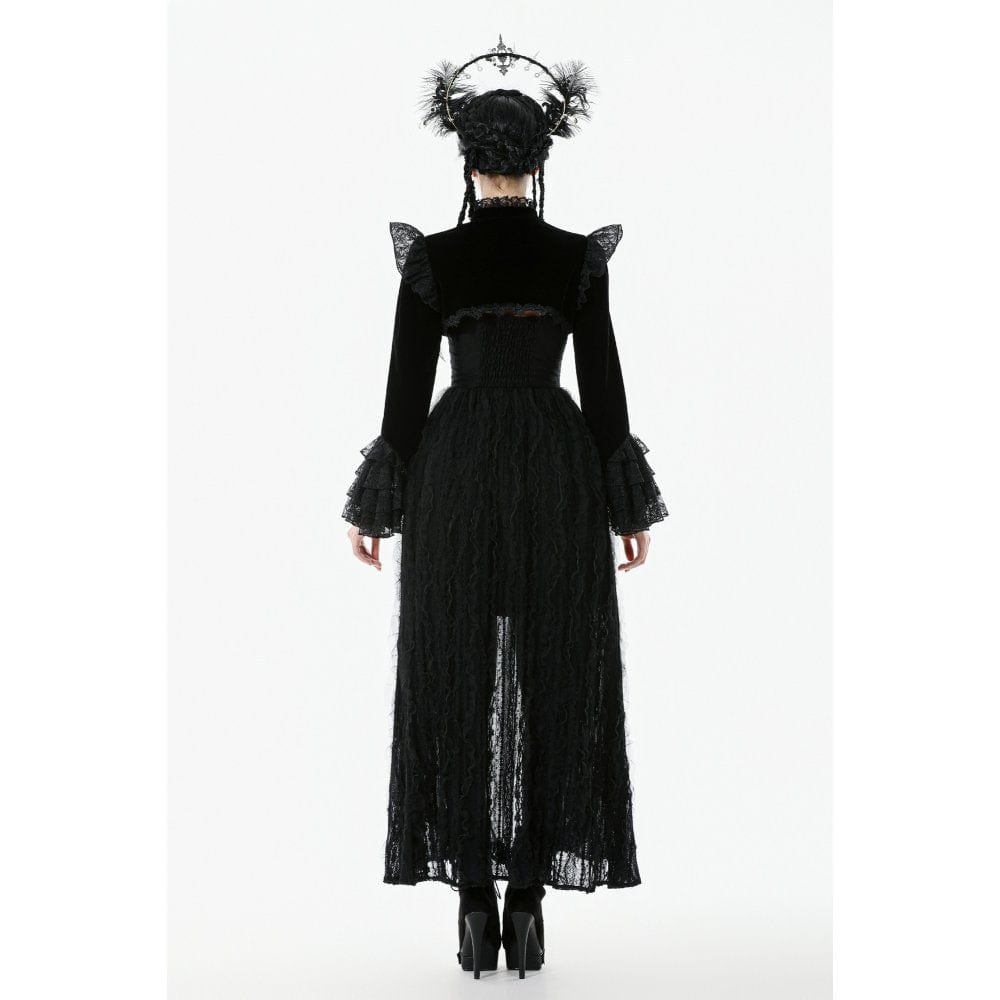 Punk Design Women's Gothic Stand Collar Flared Sleeved Cape