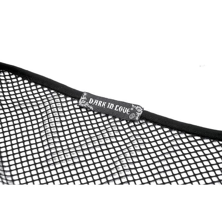 Punk Design Women's Punk Off-Shoulder Mesh Top