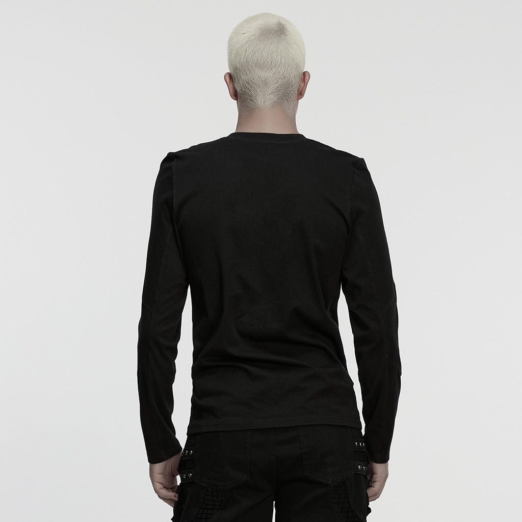 PUNK RAVE Men's Cyberpunk Minimalist Top
