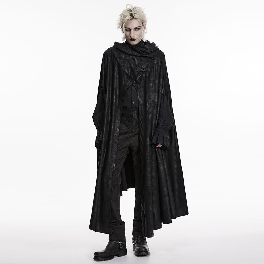 PUNK RAVE Men's Gothic Bat Wing Hooded Cloak
