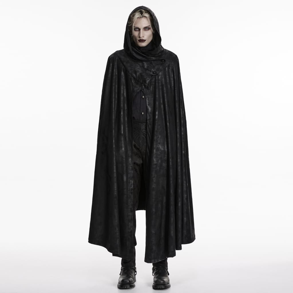 PUNK RAVE Men's Gothic Bat Wing Hooded Cloak