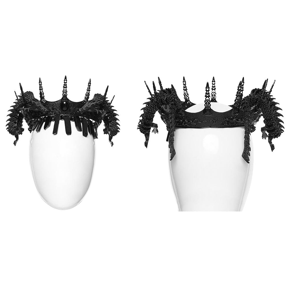 PUNK RAVE Men's Gothic Coiling Dragon Crown