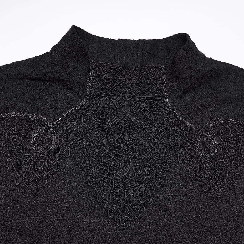 PUNK RAVE Men's Gothic Decal Turtleneck Long Sleeved Top