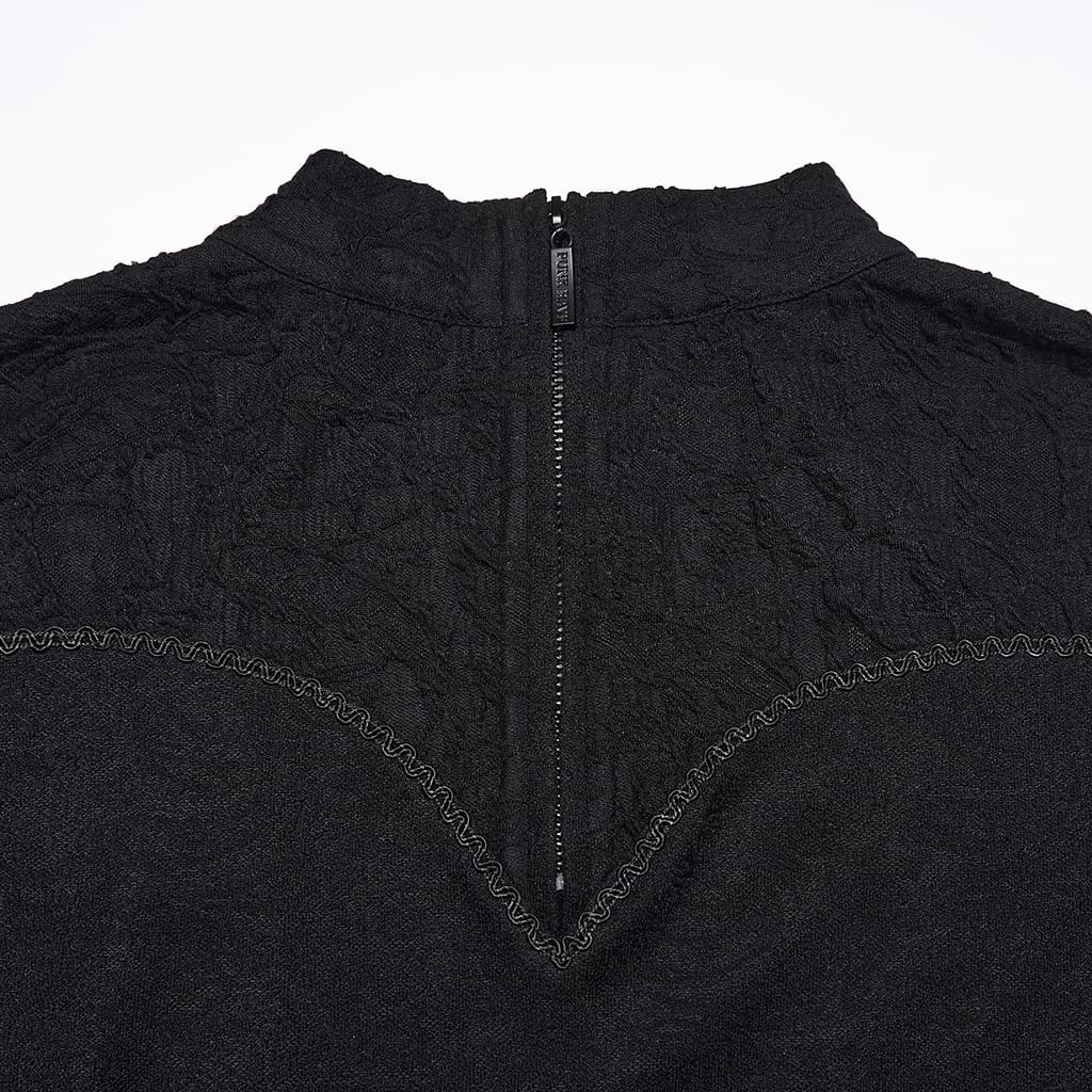 PUNK RAVE Men's Gothic Decal Turtleneck Long Sleeved Top