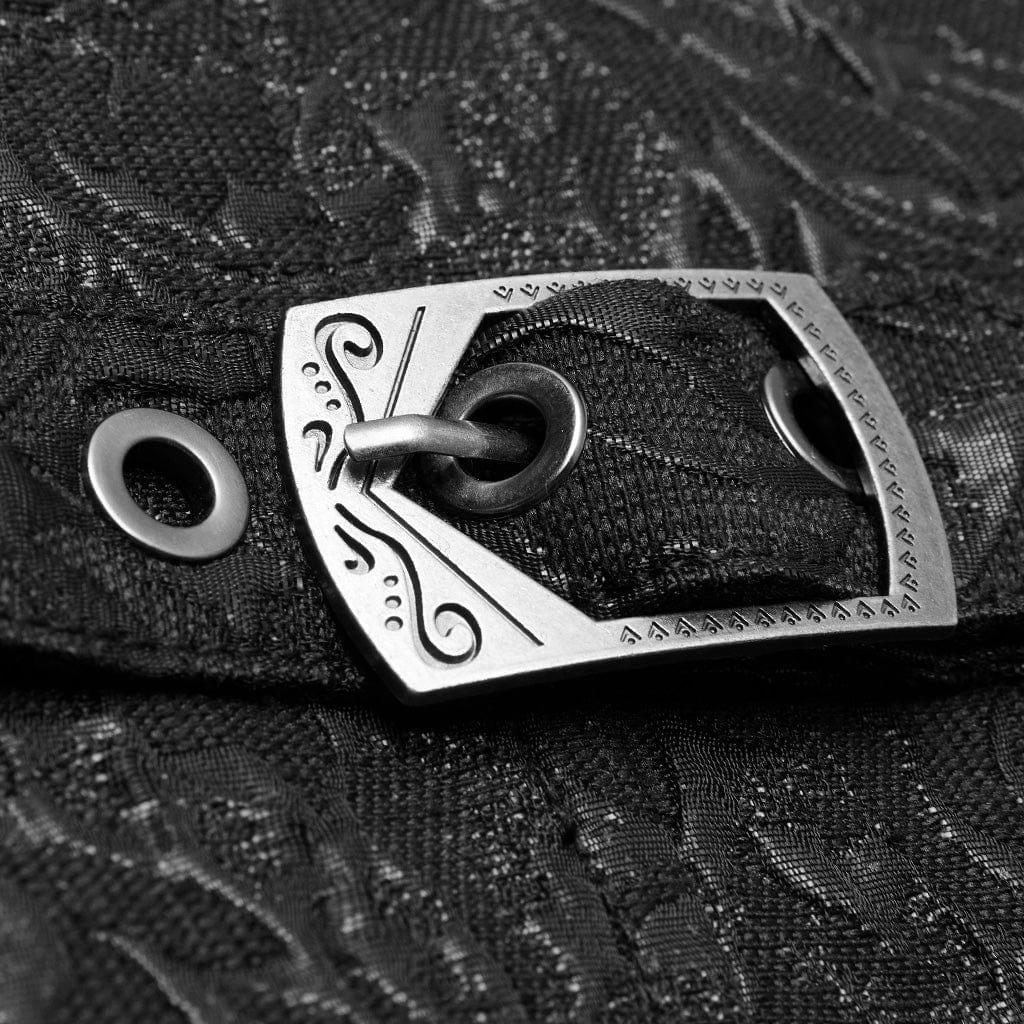 PUNK RAVE Men's Gothic Jacquard Front Breasted Vests