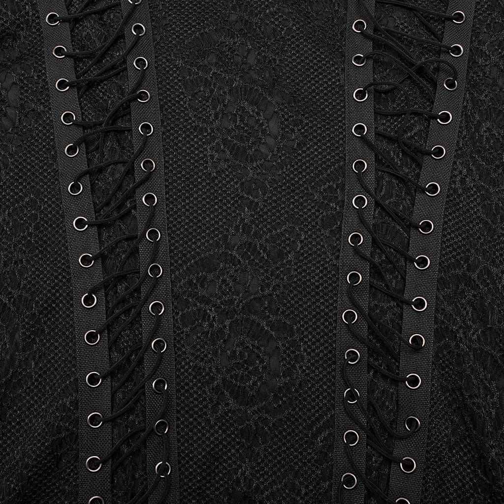 PUNK RAVE Men's Gothic Knitted Crew Neck Shirt