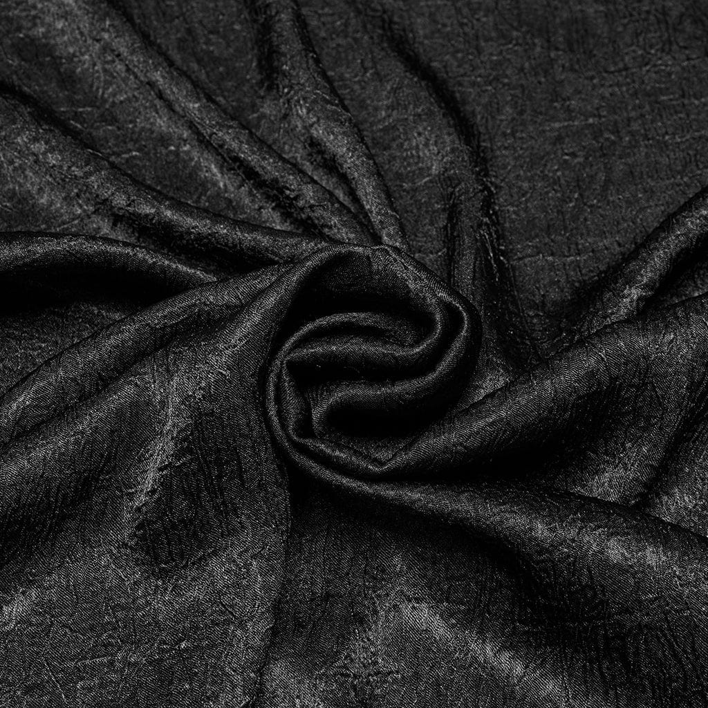 PUNK RAVE Men's Gothic Puff Sleeved Rose Ruffled Shirt Black