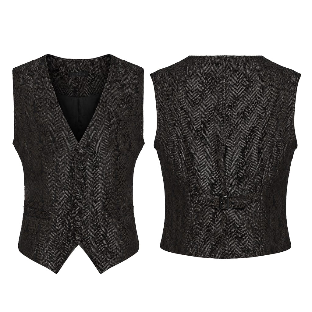 PUNK RAVE Men's Gothic Retro Jacquard Waistcoat