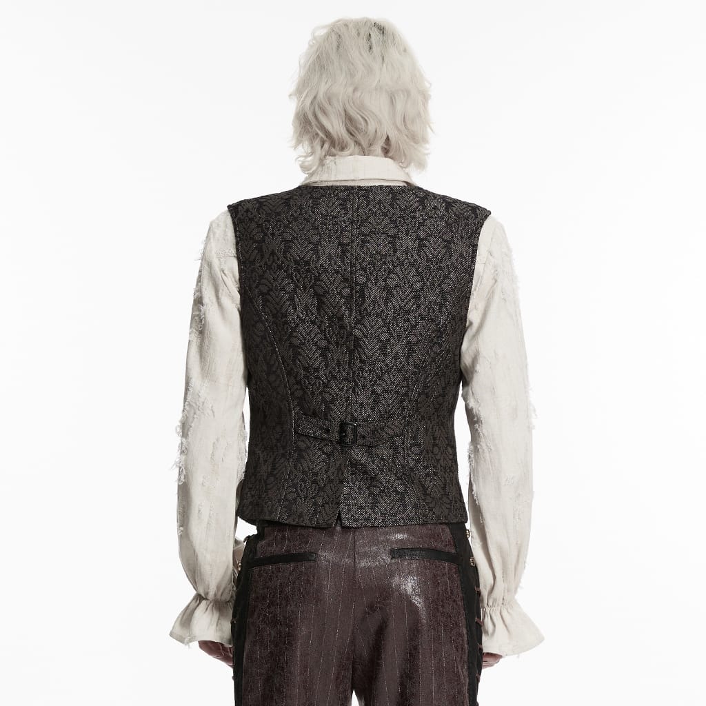 PUNK RAVE Men's Gothic Retro Jacquard Waistcoat