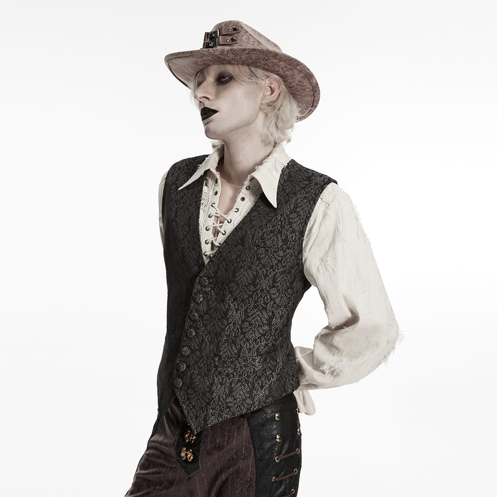 PUNK RAVE Men's Gothic Retro Jacquard Waistcoat
