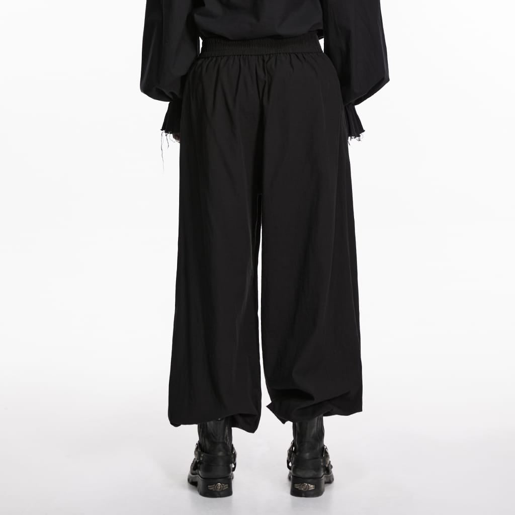 PUNK RAVE Men's Gothic Ruched Tapered Pants