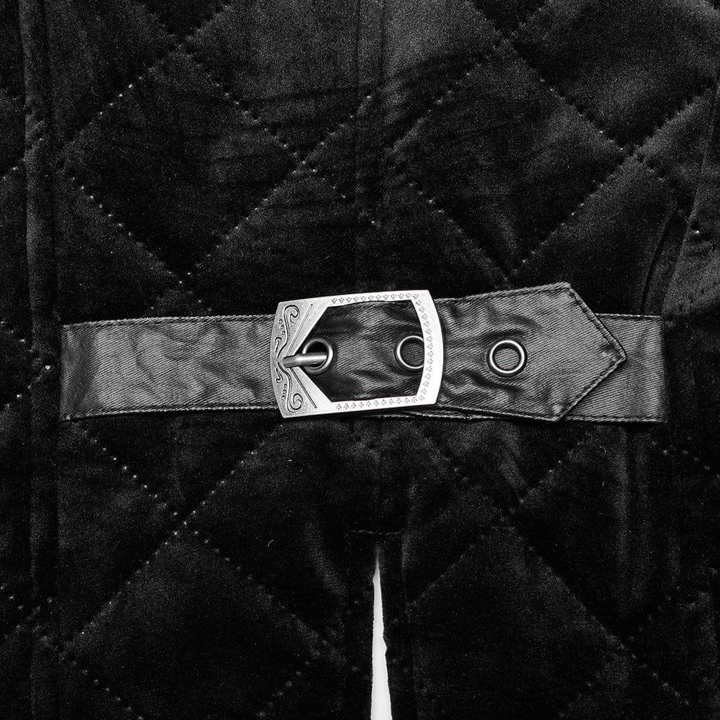 PUNK RAVE Men's Gothic Stand Collar Buckles Waistcoat