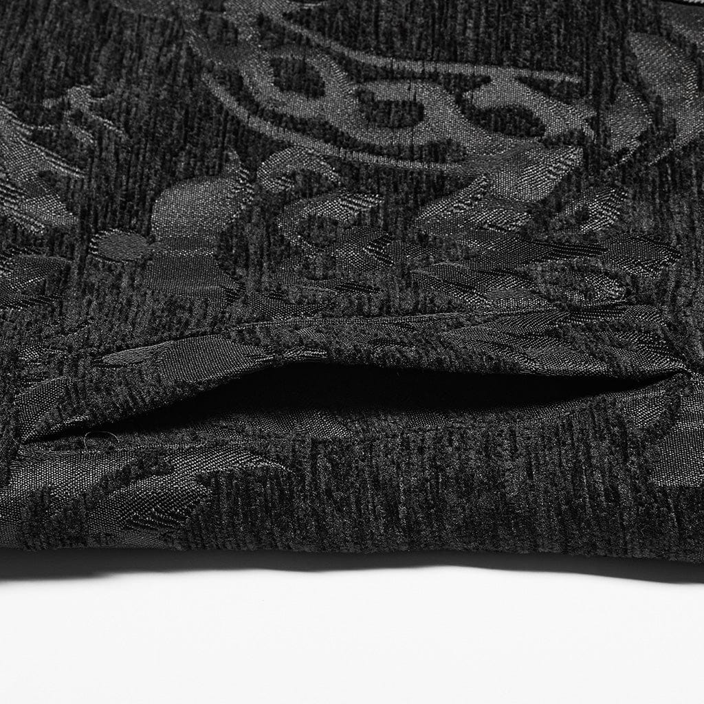 PUNK RAVE Men's Gothic Stand Collar Embossed Vest