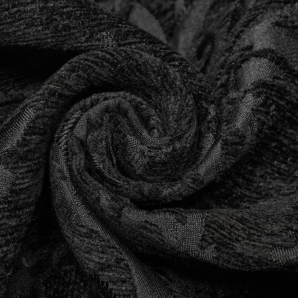 PUNK RAVE Men's Gothic Stand Collar Embossed Vest