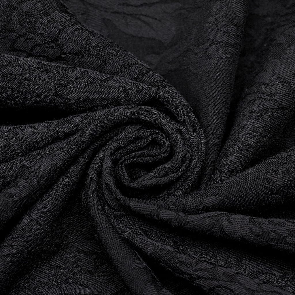 PUNK RAVE Men's Gothic Stand Collar Puff Sleeved Jacquard Shirt with Necktie