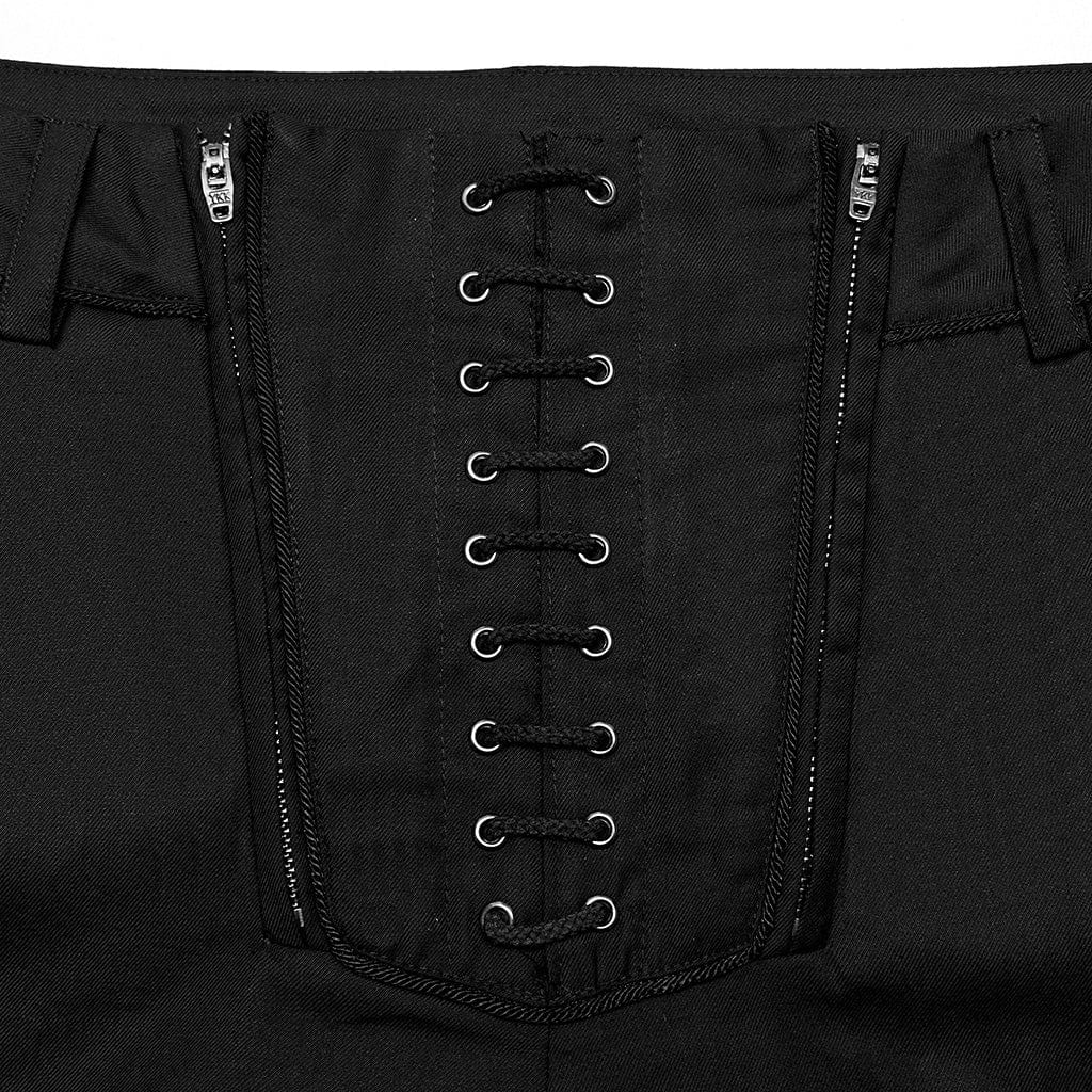 PUNK RAVE Men's Gothic Stitching Zipper Pants