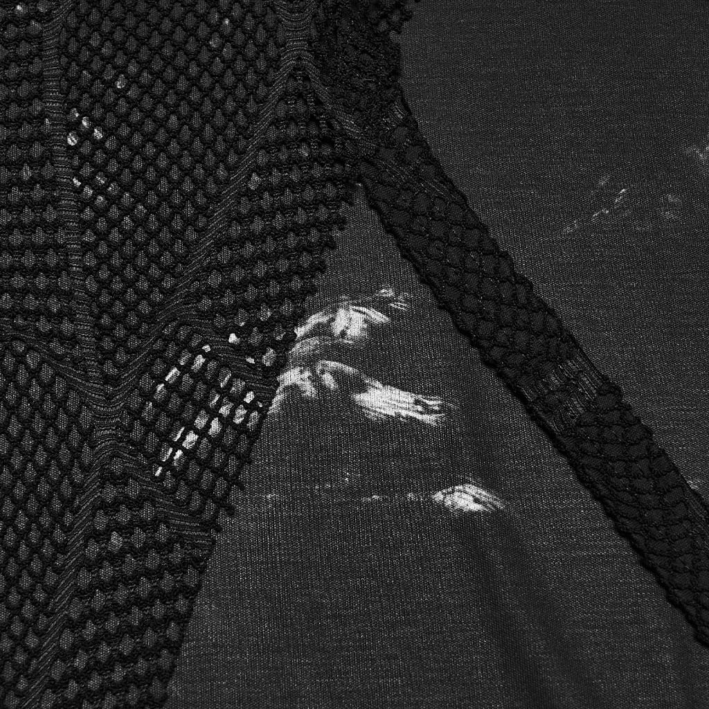 PUNK RAVE Men's Punk Asymmetric Printed Hooded Tank Top Black