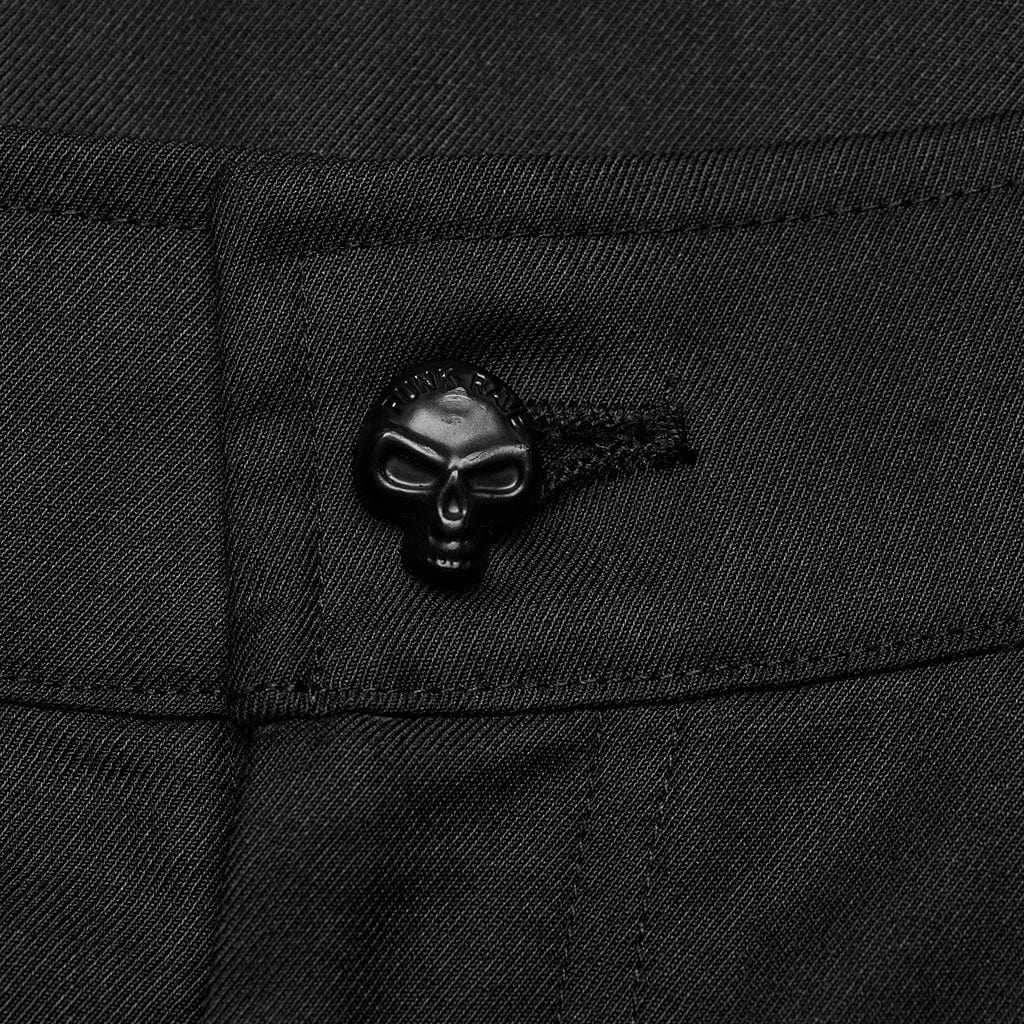 PUNK RAVE Men's Punk Big-pocket Skull Pants