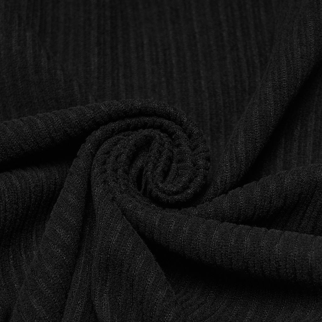 PUNK RAVE Men's Punk Buckle Strap Splice Stand Collar Top