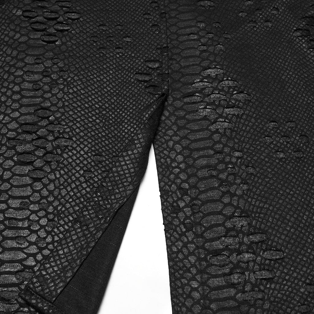 PUNK RAVE Men's Punk Buckle-up Strap Tattered Knitted Skirt