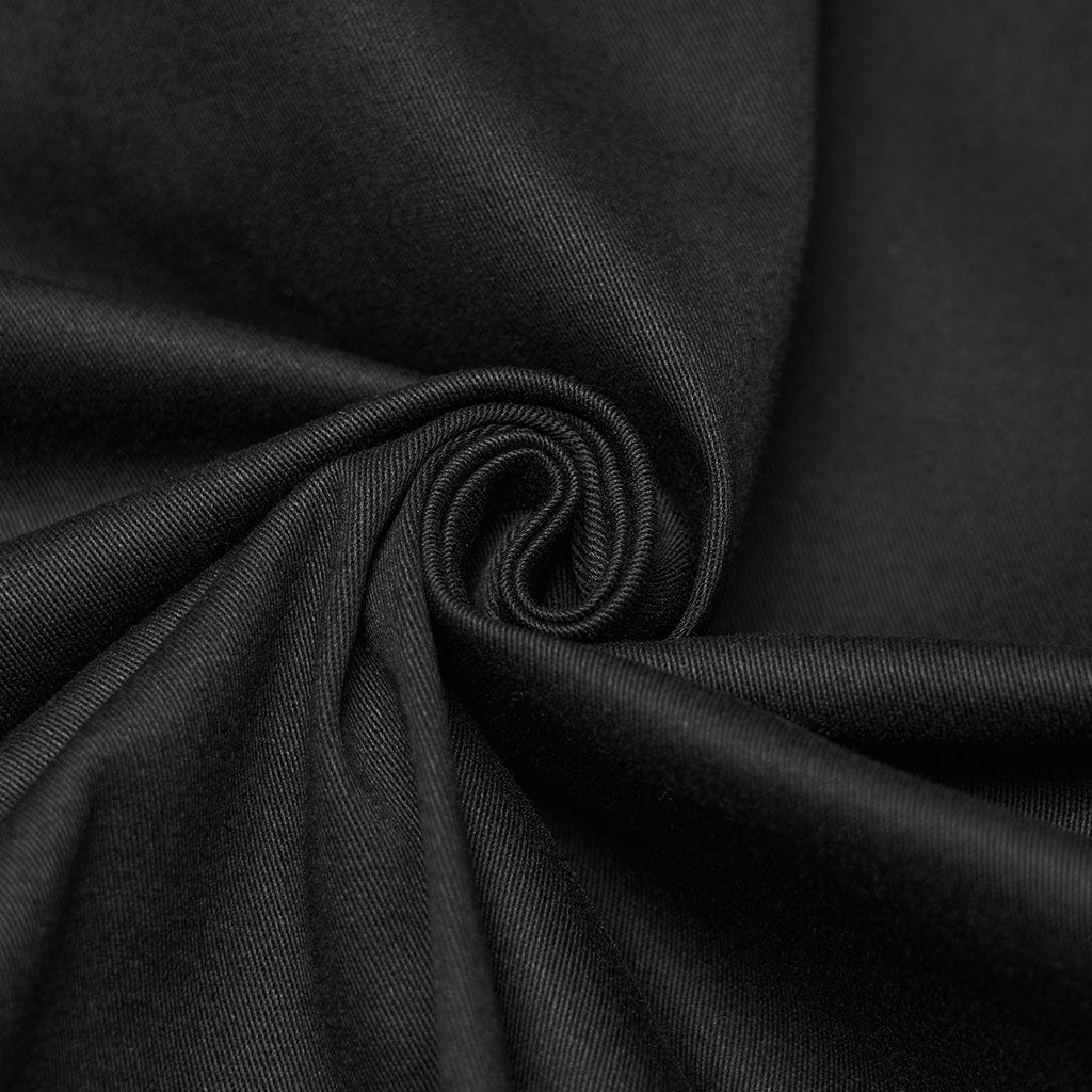 PUNK RAVE Men's Punk Eyelets Turn-down Collar Splice Shirt