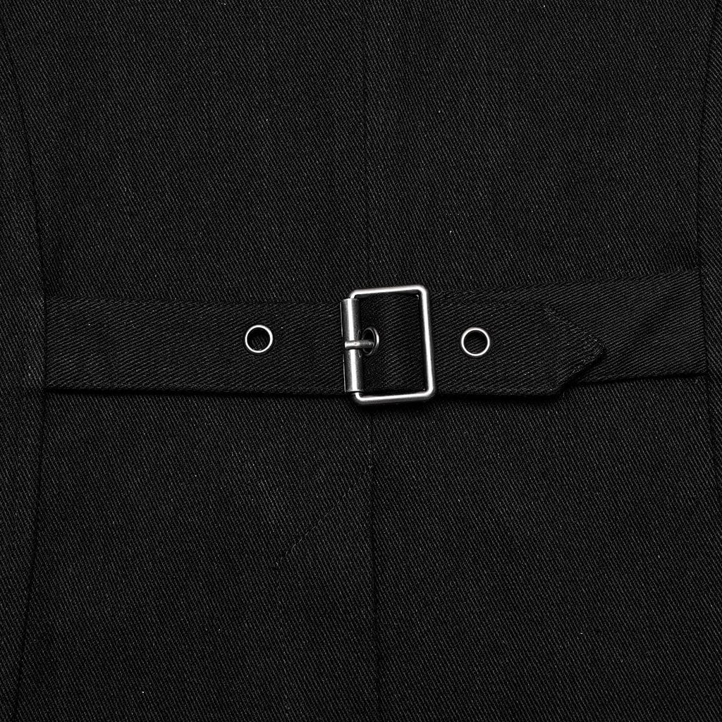 PUNK RAVE Men's Punk Faux Leather Big-pocket Eyelets Vest