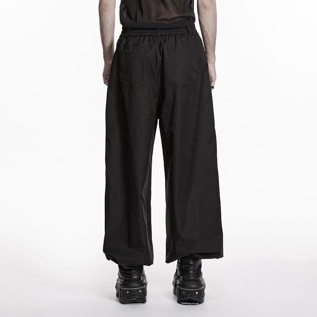 PUNK RAVE Men's Punk Layered Pleated Tapered Pants