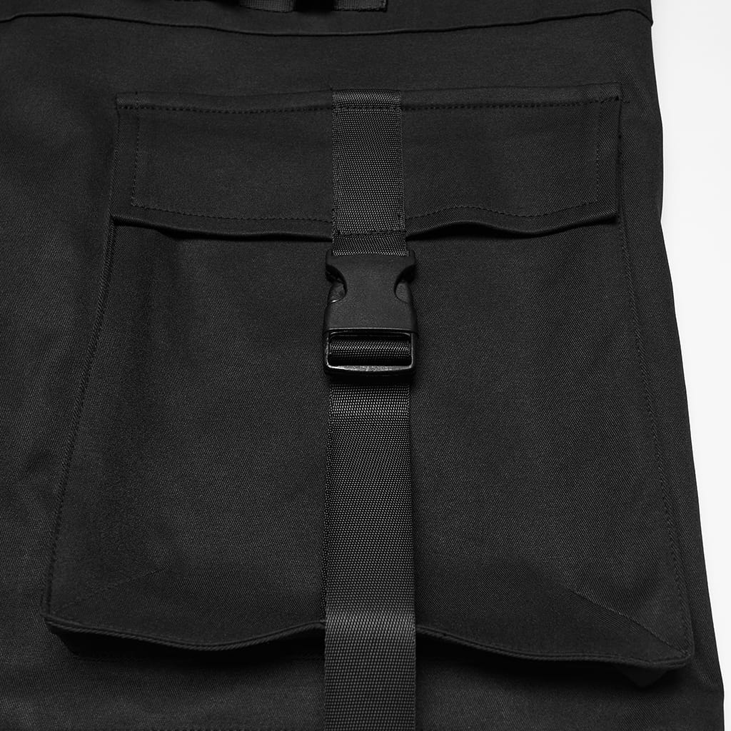 PUNK RAVE Men's Punk Multi Pockets Strappy Jacket